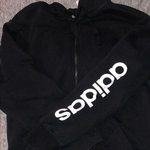 Black zip up adidas hoodie